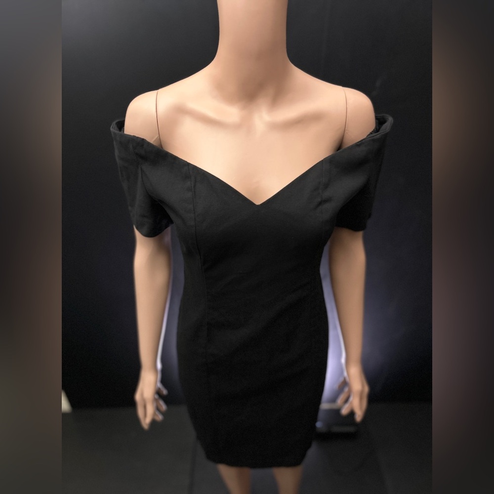 Expo Petite Black Off-Shoulder Dress SZ 4